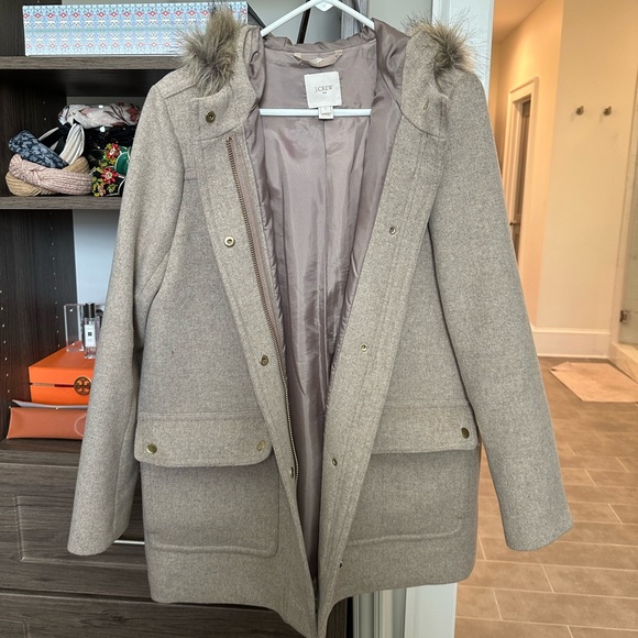J. Crew Hooded Wool Blend Coat - Picture 2 of 4